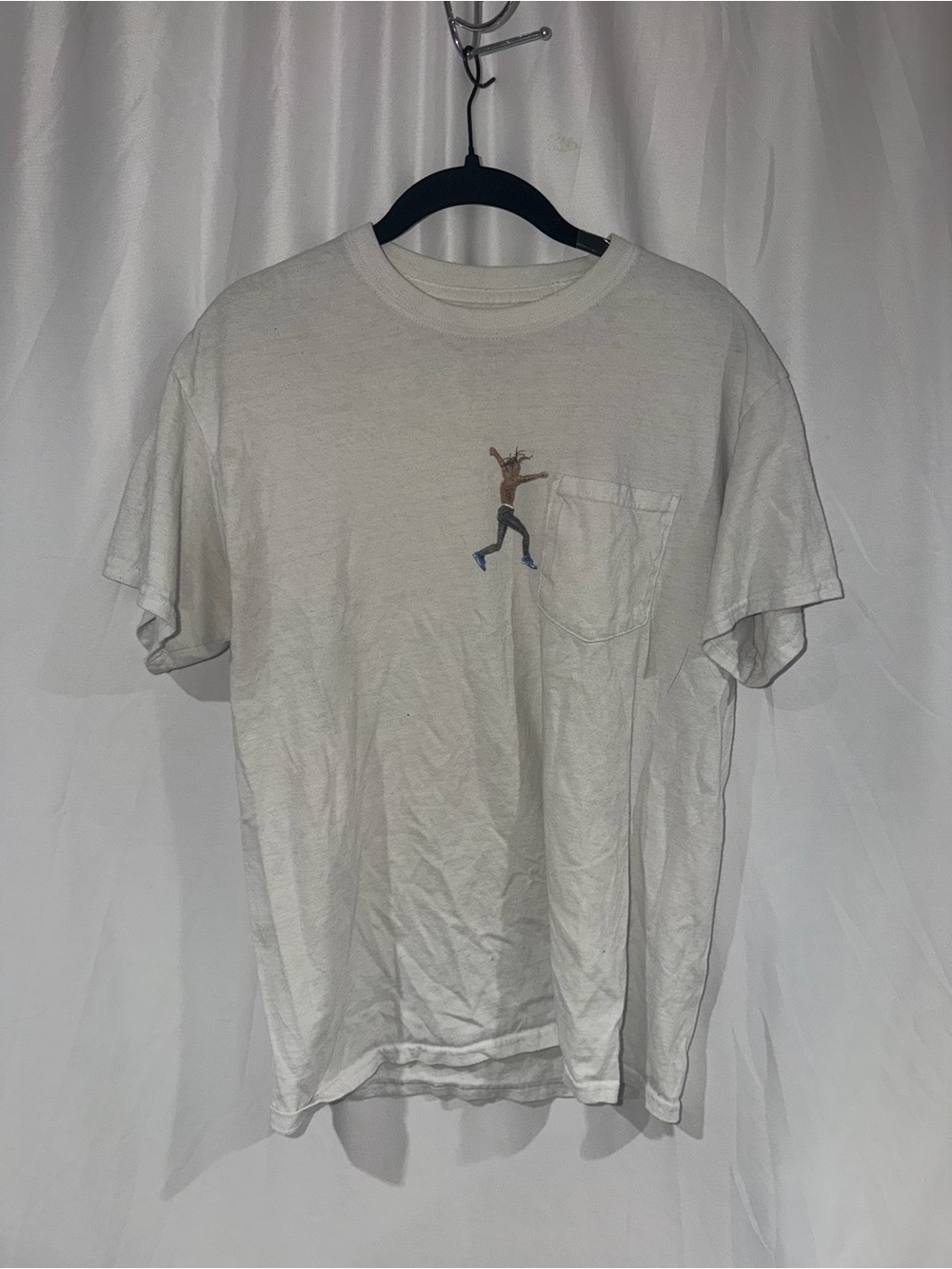 Travis Scott x Virgil Abloh By A Thread Tee White Pocket Crew Neck T-Shirt